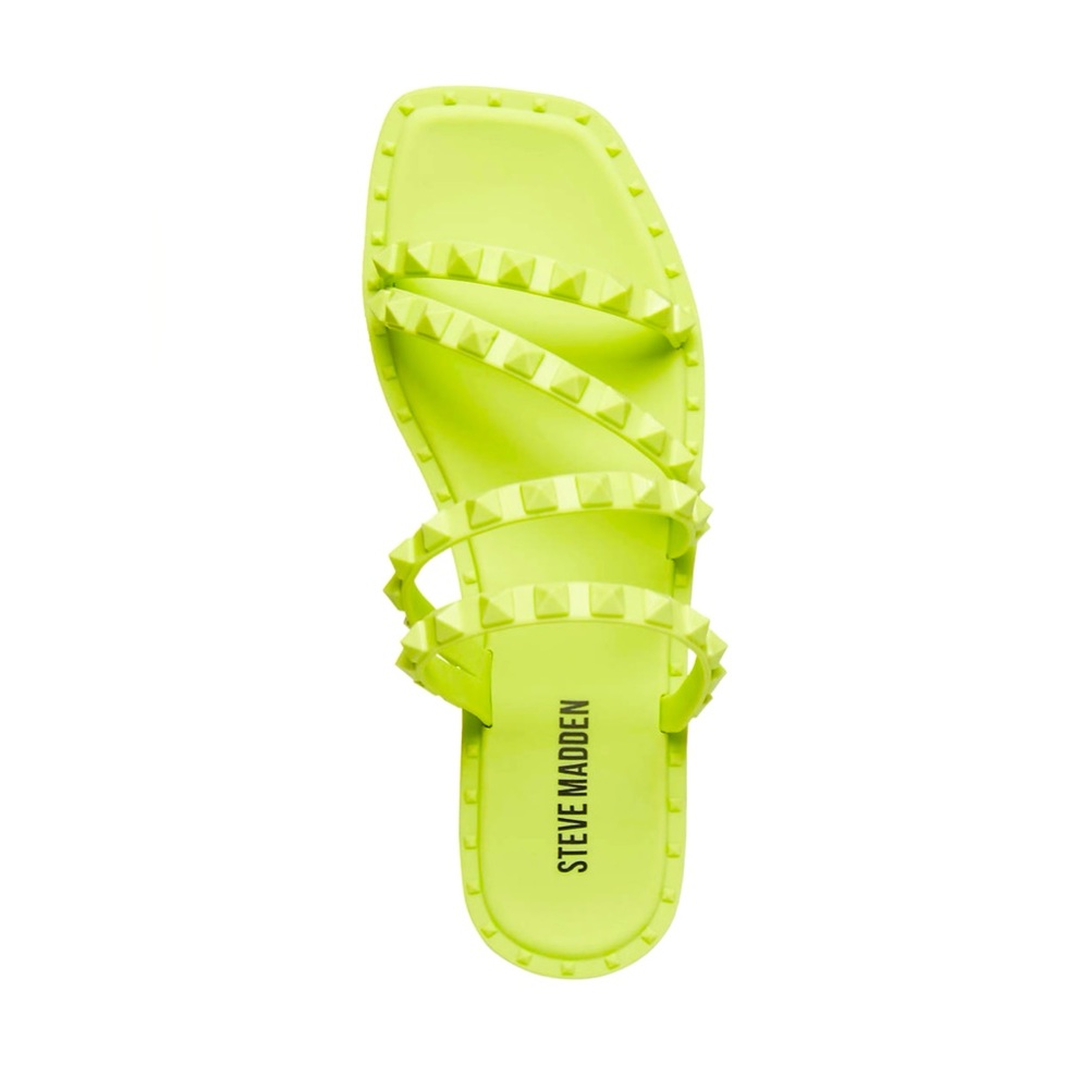 Steve Madden Neon Green Studded Sandals